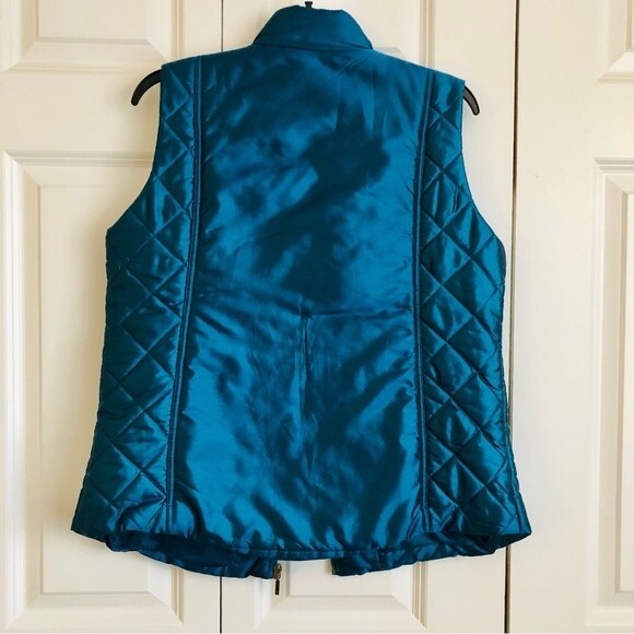 BLACK RIVET WOMENS BLUE PUFFER QUILTED VEST  SIZE S ZIPPER CLOUSURE 2 POCKETS - Picture 4 of 6